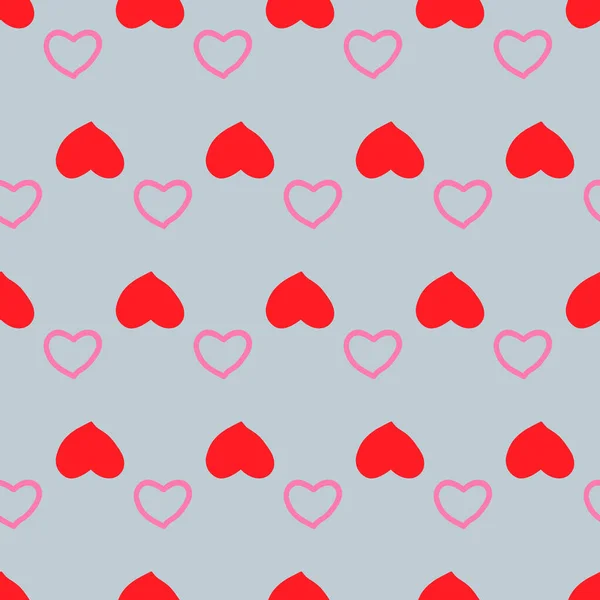 Abstrakter Nahtloser Valentinstag Hintergrunddekoration Mit Herzen Verpackungspapier Design Banner Vector — Stockvektor