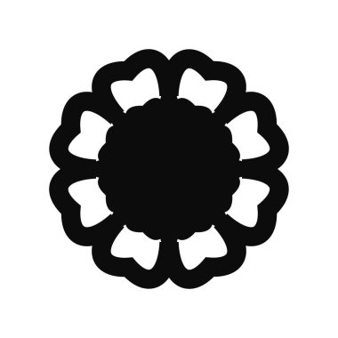 Flower on white background Round ornament Abstract flower element for creative design tasks Mandala Vector illustration