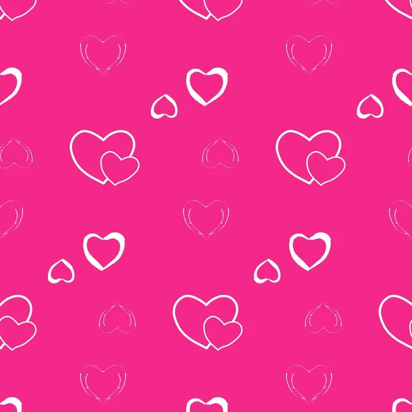 Nahtloses Muster Mit Herzen Auf Rosa Hintergrund Zur Gestaltung Von — Stockvektor