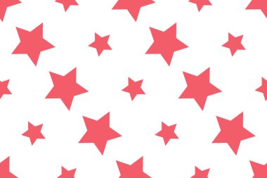 Beyaz arkaplan vektör illüstrasyon dokusu sarma ve kumaş için yıldızlı kusursuz desen