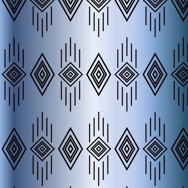 Sømløs Abstrakt Geometrisk Mønster Sorte Blå Stålfarger Stoff Bakgrunn Overflatedesign – stockvektor
