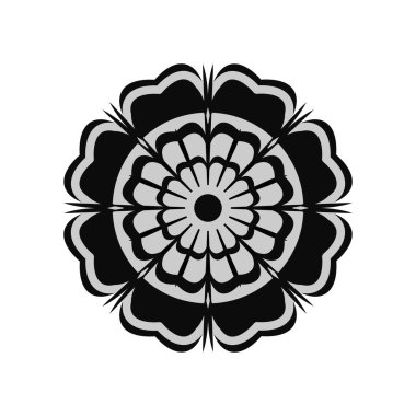 Flower on white background Round ornament Abstract flower element for creative design tasks Mandala Vector illustration