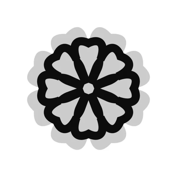 Blume Auf Weißem Hintergrund Runde Ornamente Abstrakte Blume Element Für — Stockvektor
