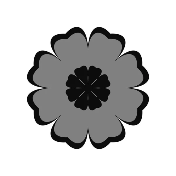 Квіти Білому Фоновому Орнаменті Абстрактний Квітковий Елемент Творчих Завдань Мандала — стоковий вектор