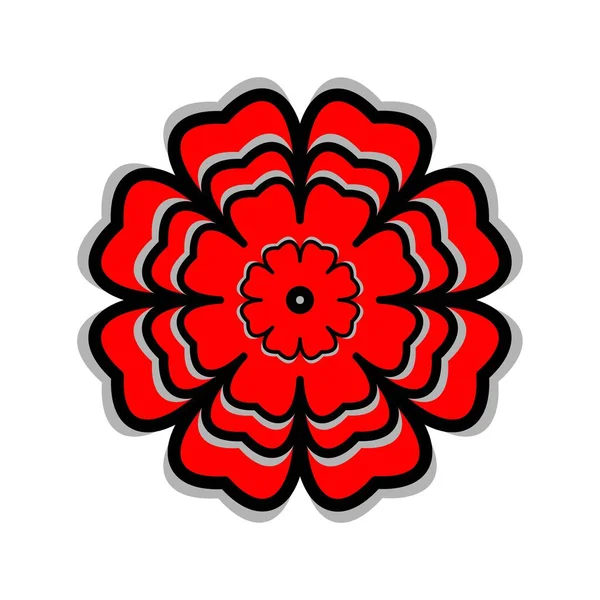 Flower on white background Round ornament Abstract flower element for creative design tasks Mandala Vector illustration