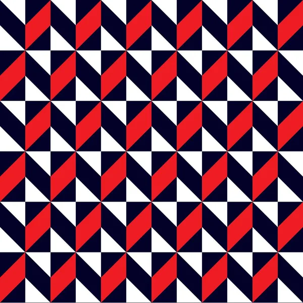 Безшовний Абстрактний Візерунок Геометричними Фігурами Чорно Білих Червоних Кольорах Геометричний — стоковий вектор
