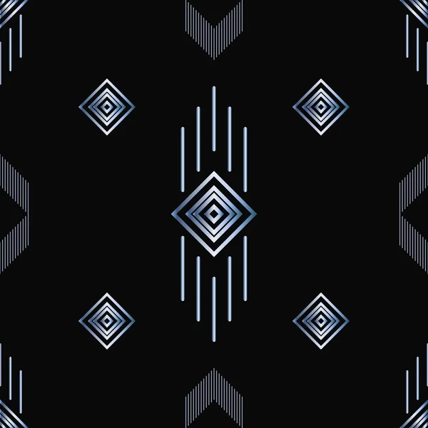 Patrón Geométrico Abstracto Sin Costuras Colores Acero Negro Azul Para — Vector de stock