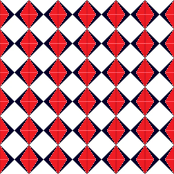 黒白と赤の色で幾何学的な形状を持つシームレス抽象的なパターン生地 表面設計 包装のための幾何学的なレトロテンプレートベクトルイラスト — ストックベクタ
