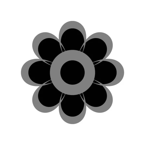 Blume Auf Weißem Hintergrund Runde Ornamente Abstrakte Blume Element Für — Stockvektor