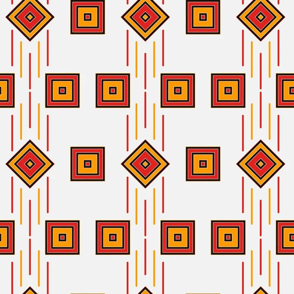 Abstrakt Etnisk Stam Dekorativ Illustration Med Geometriska Ornament Sömlös Mönster — Stock vektor