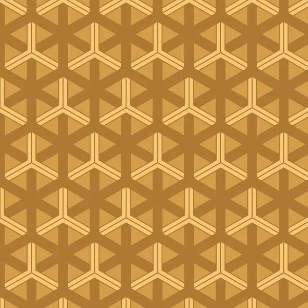 Pola Geometris Abstrak Mulus Dengan Heksagon Dan Garis Berwarna Kuning - Stok Vektor