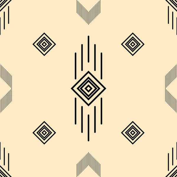 黑白无缝线抽象几何图案带几何饰物的民族装饰图解 用于面料 表面设计 包装矢量 — 图库矢量图片