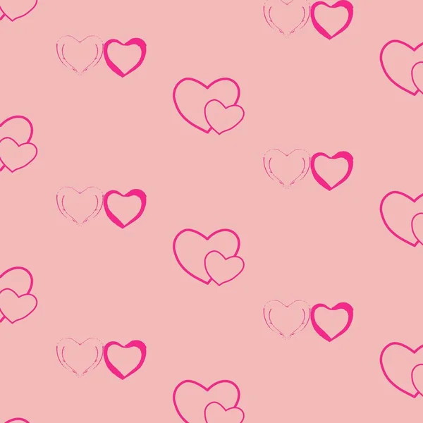 Nahtloses Muster Mit Herzen Auf Rosa Hintergrund Zum Einwickeln Von — Stockvektor