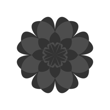 Yaratıcı tasarım görevleri için beyaz arkaplandaki çiçekler Mandala Vektör illüstrasyonları için soyut çiçek unsurları