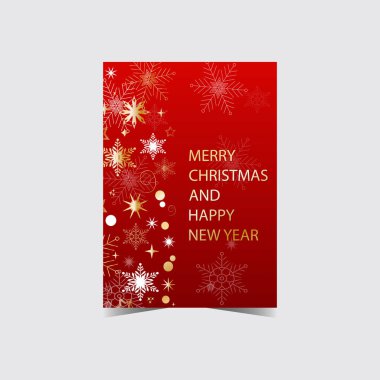 Dikey bayram tebrik kartı var. Mutlu Noeller ve Mutlu Yıllar. Kırmızı arkaplan Vektör illüstrasyonu