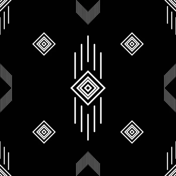 Naadloos Abstract Patroon Zwart Wit Kleuren Etnische Achtergrond Met Decoratieve — Stockvector