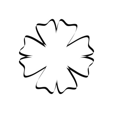 Taslak yonca. Dört yapraklı yonca simgesi. İyi şans tılsımı. Aziz Patrick günün kutlu olsun. Vektör illüstrasyonu