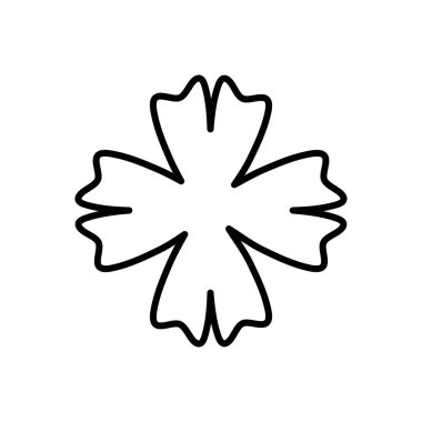 Dört yapraklı yonca simgesi. İyi şans tılsımı. Yonca taslağı. Aziz Patrick günün kutlu olsun. Vektör illüstrasyonu