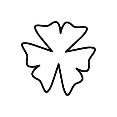 Üç yapraklı yonca simgesi. İyi şans tılsımı. Yonca taslağı. Aziz Patrick günün kutlu olsun. Vektör illüstrasyonu