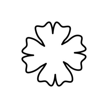 Dört yapraklı yonca simgesi. İyi şans tılsımı. Yonca taslağı. Aziz Patrick günün kutlu olsun. Vektör illüstrasyonu