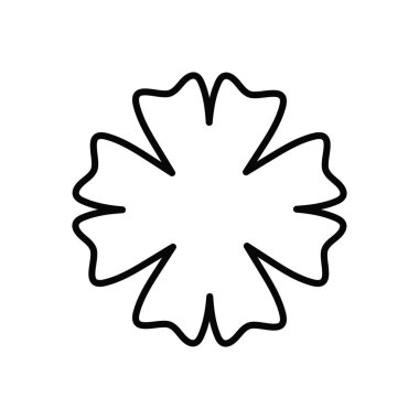 Dört yapraklı yonca simgesi. İyi şans tılsımı. Yonca taslağı. Aziz Patrick günün kutlu olsun. Vektör illüstrasyonu