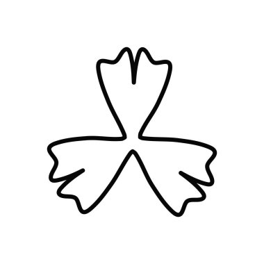 Üç yapraklı yonca simgesi. İyi şans tılsımı. Yonca taslağı. Aziz Patrick günün kutlu olsun. Vektör illüstrasyonu