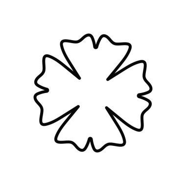 Yonca taslağı. Dört yapraklı yonca simgesi Mutlu Aziz Patrick Günü Vektör Grafik Ögesi