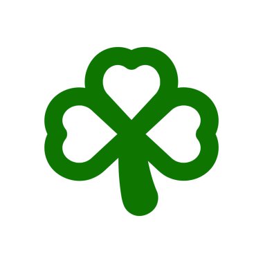 Beyaz arka planda izole edilmiş İrlanda yoncası. Üç yapraklı yeşil yonca. Aziz Patrick Günü Fırça Vuruşu Resimlerinin sembolü.