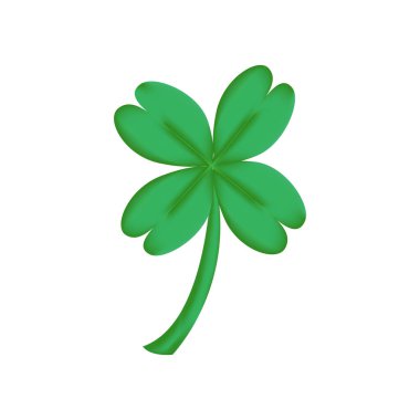 Irish shamrock isolated on white background Green clover symbol of a St Patrick day Vector illustration