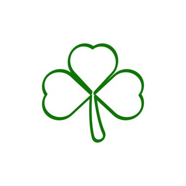 Beyaz arka planda izole edilmiş İrlanda yoncası. Üç yapraklı yeşil yonca. Aziz Patrick Günü Fırça Vuruşu Resimlerinin sembolü.