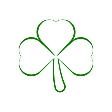 Beyaz arka planda izole edilmiş İrlanda yoncası. Üç yapraklı yeşil yonca. Aziz Patrick Günü Fırça Vuruşu Resimlerinin sembolü.