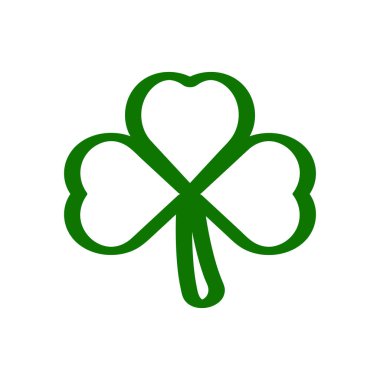 Beyaz arka planda izole edilmiş İrlanda yoncası. Üç yapraklı yeşil yonca. Aziz Patrick Günü Fırça Vuruşu Resimlerinin sembolü.