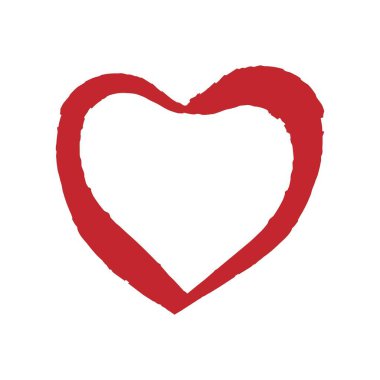 Heart icon. Decorative design element for Valentine's Day. Symbol of love on white background. Brush shape of heart Vector