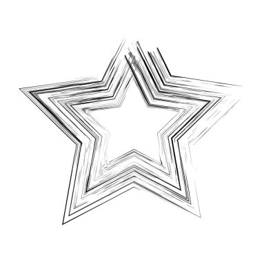 Grunge çerçeve yıldız şekli Vektör illüstrasyonu