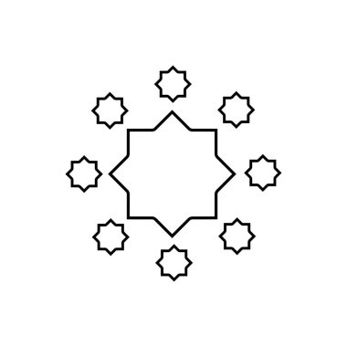 Boyama için asgari soyut sembol. Basit mandala. Logo. Geometrik şekil. İslam unsurları. Doğulu Örneksel Vektör illüstrasyonu
