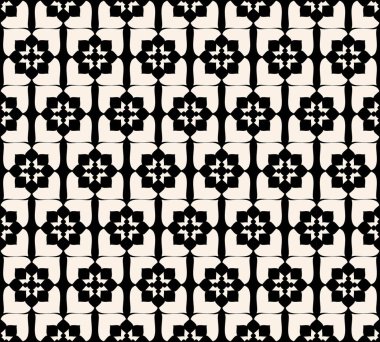 kumaş web sayfası yüzey dokuları için soyut geometrik arkaplan grafik desenli kusursuz siyah ve beyaz desenli kağıt vektör resimleme