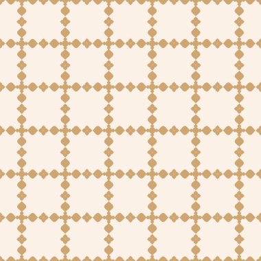 Arkaplan dokuları için dekoratif unsurlara sahip bej arkaplan şekilli kusursuz soyut desen kumaş yüzey tasarım vektör çizimi