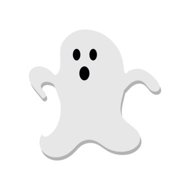 Cadılar Bayramı hayaleti korkunç sonbahar tatili ürkütücü hayalet hayalet ikonu şirin, ürkütücü, mutlu ve komik yüz posterli ya da afiş vektör resimli