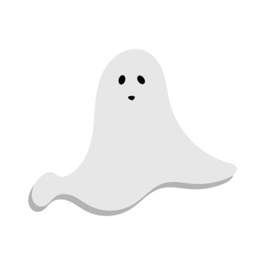 Cadılar Bayramı hayaleti korkunç sonbahar tatili ürkütücü hayalet hayalet ikonu şirin, ürkütücü, mutlu ve komik yüz posterli ya da afiş vektör resimli