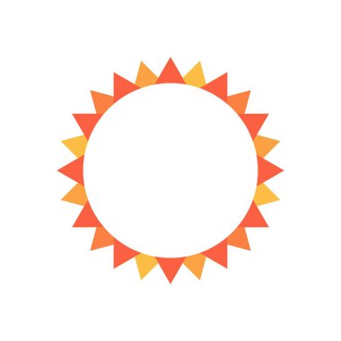 Güneş ikonu sevimli çerçeve sarı yıldız şekilli güneş soyut arkaplan çizimi