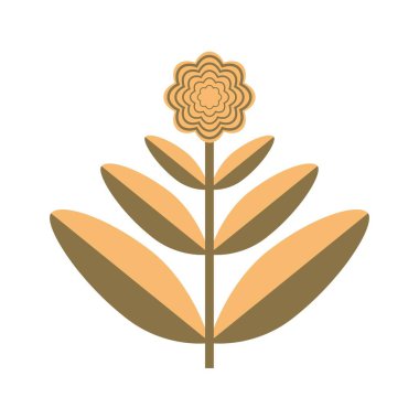 Düz stil vektör illüstrasyonunda bir gül çiçeği simgesi ve sembolünün çizimi