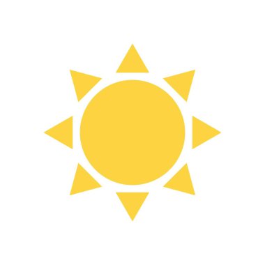 Sarı güneş ikonu yıldız şekilli güneş arkaplan çizimi