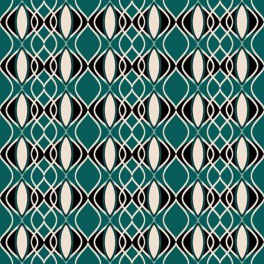 Süslü dekoratif elementler vektör illüstrasyonlu kusursuz soyut geometrik arkaplan