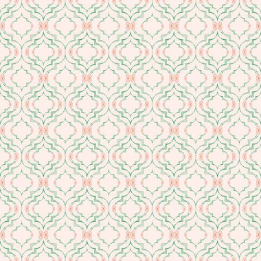 Çiçeklerle kusursuz Fas deseni kumaş yüzey tasarımı ambalaj kağıdı veya herhangi bir fikir vektörü çizimi için modern arkaplan deseni