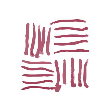 Soyut fırça darbeleri, el fırçalarının yaratıcı doku setini geometrik çizgiler vektör illüstrasyonunu oluşturur