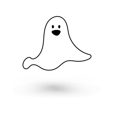 Sevimli canavar, sonbahar bayramı Cadılar Bayramı Cadılar Bayramı Cadılar Bayramı 'nda hayalet posteri ya da afiş vektör ilüstrasyonuyla uçuyor.