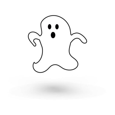 Sevimli canavar, sonbahar bayramı Cadılar Bayramı Cadılar Bayramı Cadılar Bayramı 'nda hayalet posteri ya da afiş vektör ilüstrasyonuyla uçuyor.