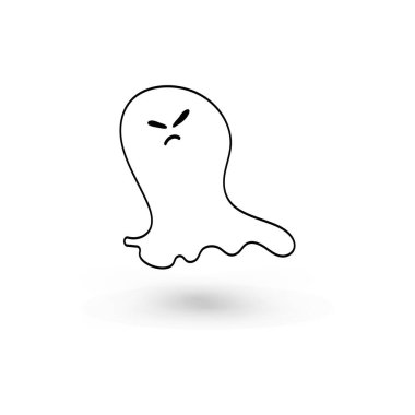 Sevimli canavar, sonbahar bayramı Cadılar Bayramı Cadılar Bayramı Cadılar Bayramı 'nda hayalet posteri ya da afiş vektör ilüstrasyonuyla uçuyor.