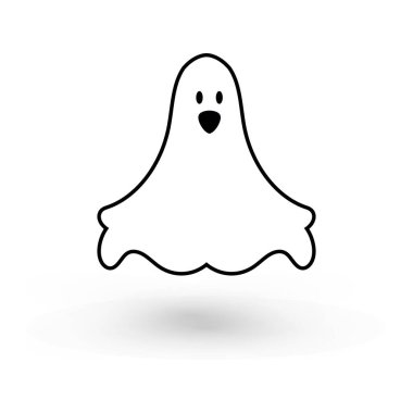 Sevimli canavar, sonbahar bayramı Cadılar Bayramı Cadılar Bayramı Cadılar Bayramı 'nda hayalet posteri ya da afiş vektör ilüstrasyonuyla uçuyor.