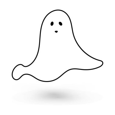 Sevimli canavar, sonbahar bayramı Cadılar Bayramı Cadılar Bayramı Cadılar Bayramı 'nda hayalet posteri ya da afiş vektör ilüstrasyonuyla uçuyor.